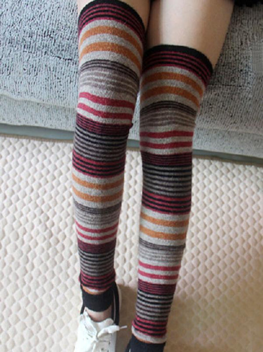 Bohemia 4 Colors Striped Over Knee-high Stocking