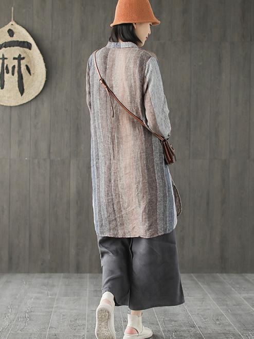 Ramie Cotton Loose Long Shirt Tops