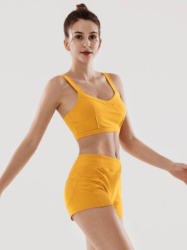 Solid Quick Dry Sports Tanks Shorts Yoga Suits