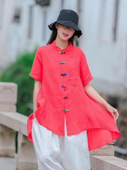 Loose A-line Cropped Blouse
