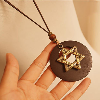 Ethnic Style Vintage Sweater Chain Moon Star Necklace
