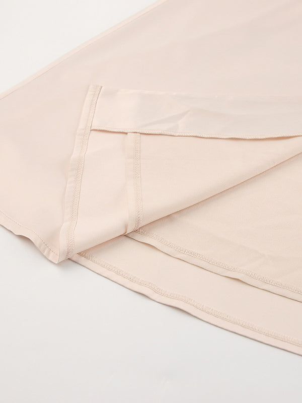 Urban Buttoned Split-Front High Waisted Puff Sleeve A-Line Midi Dress