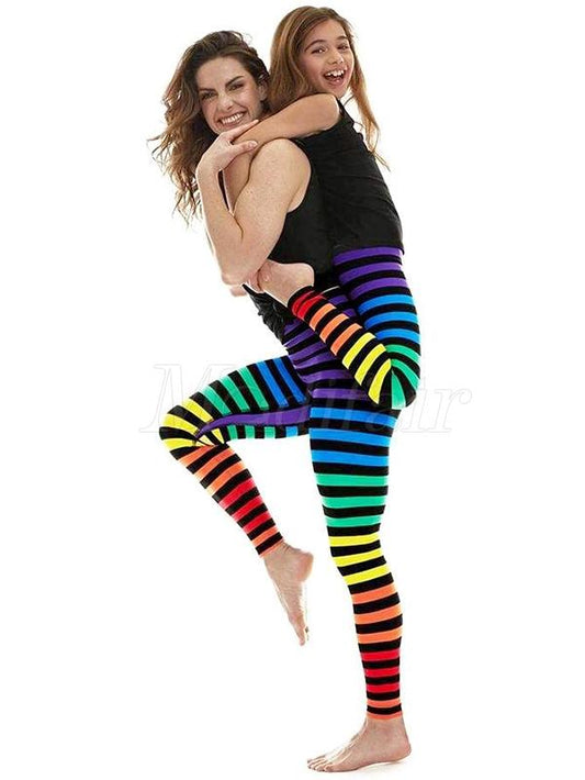 Rainbow Caterpillar Parent-child Leggings