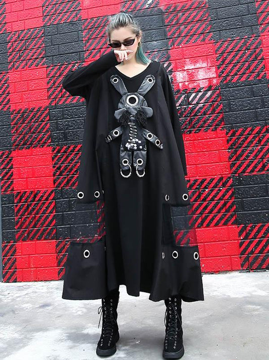 Loose Rabbit Split-joint Long Dress