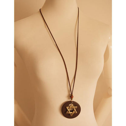 Ethnic Style Vintage Sweater Chain Moon Star Necklace