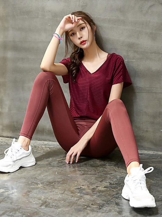 Short Sleeve V-neck Yoga Tees