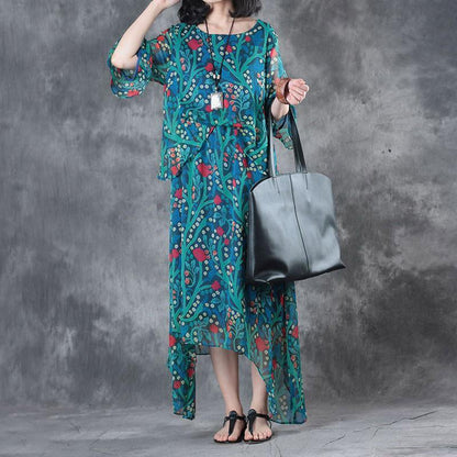 Elegant Printing Irregular Summer Women Dress