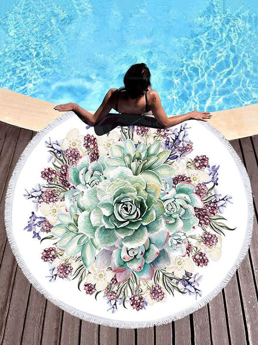 Superfine Fiber Flower Printed Beach Mats