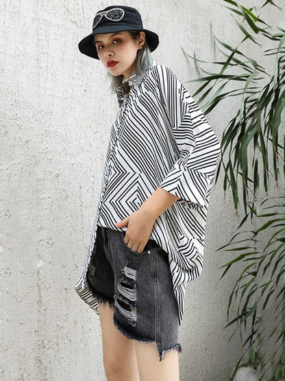Backless Loose Asymmetric Blouse