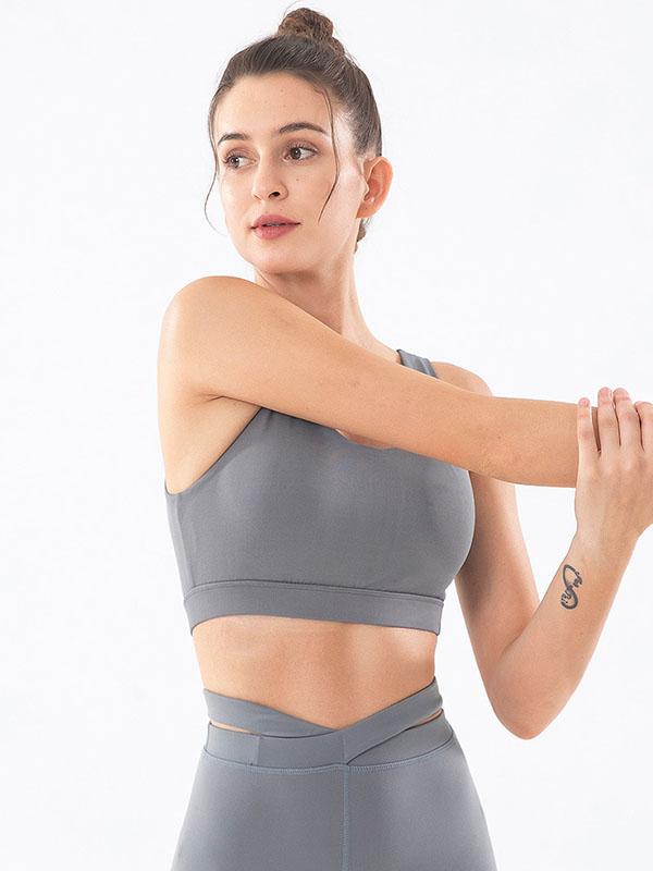 Fashion Sleeveless Contrast Color Yoga Sports Bra