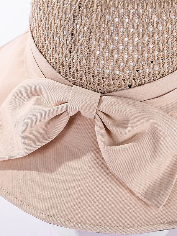 Casual Split-Joint Knitting Bow-Embellished Fisherman Hat