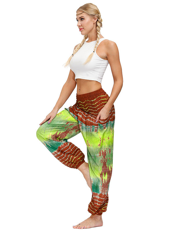 Vintage Bohemia Black Printed High Waisted Knickerbockers& Yoga Pants