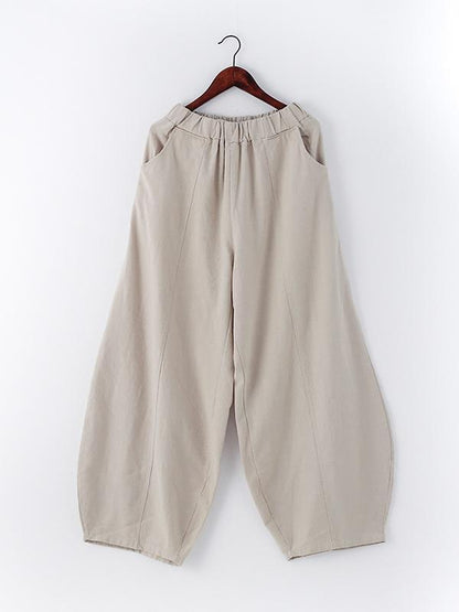 Casual Solid Puff Pants Bottoms