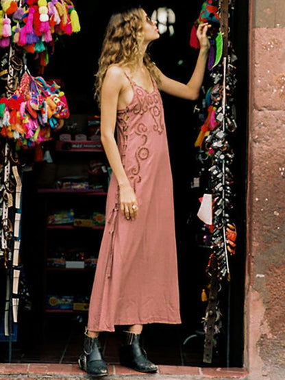 Flower Hollow Split-side Maxi Dress
