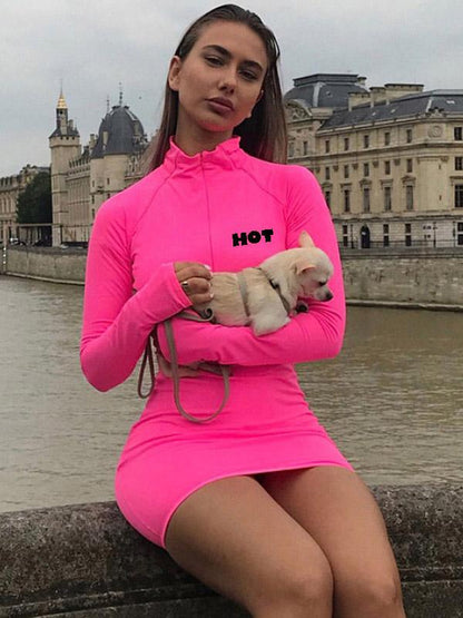 Sports Letter printed Skirt Mini Dress