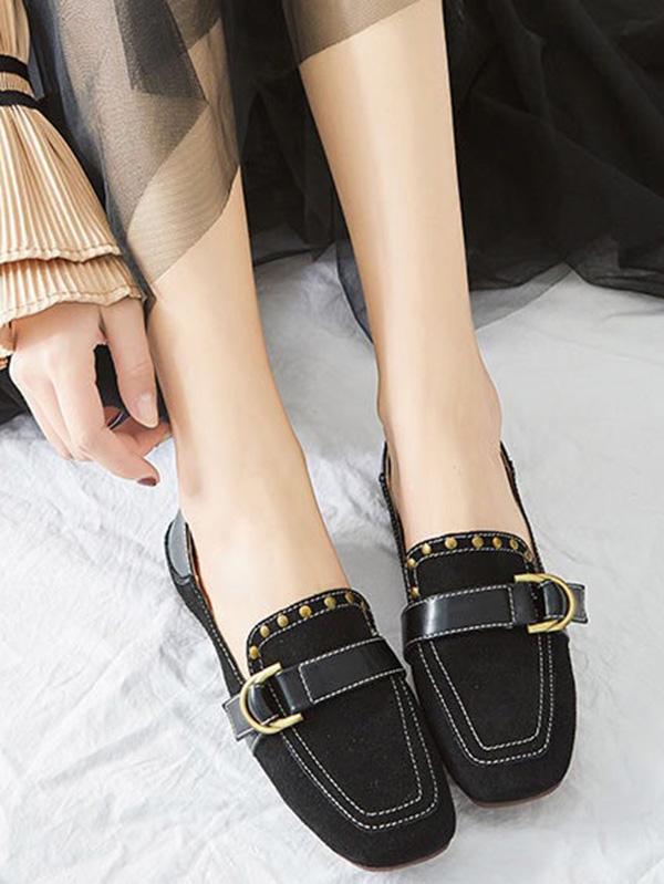 Comfortable Split-joint Leather  Flat Shoes