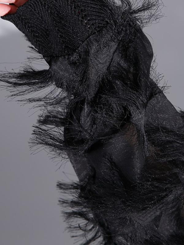 Plus Size Fuzzy Loose Midi Dresses