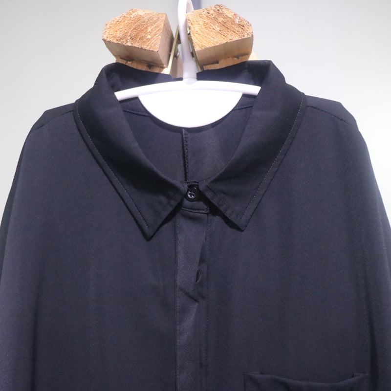 Casual Solid Color Buttoned Lapel Collar Half Sleeves Wide Leg Jumpsuits