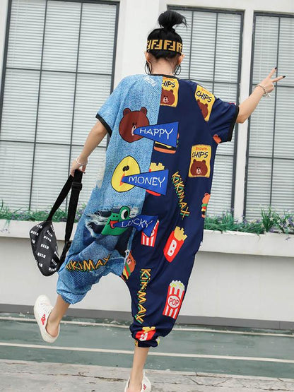 Street Casual Printed Jumpsuits