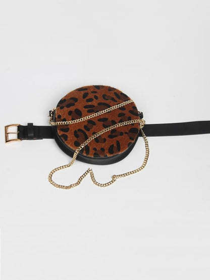 Leopard Circle Belt With Bag