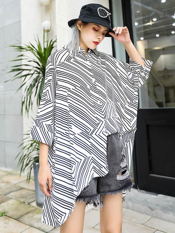 Backless Loose Asymmetric Blouse
