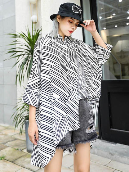 Backless Loose Asymmetric Blouse
