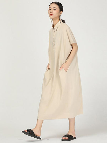 Retro Polo Long Shirt Dress