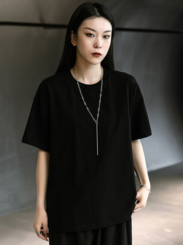 Urban Solid Color Short Sleeve T-Shirts Tops