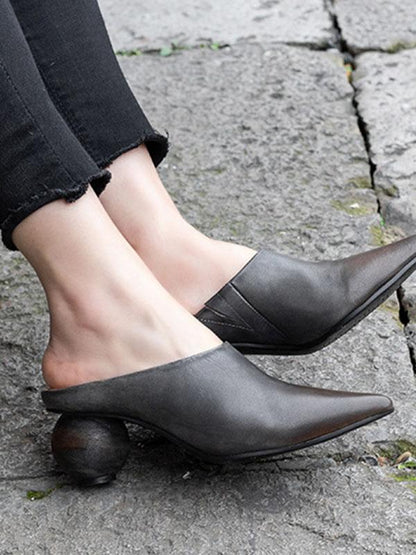 Pointed Special Heel Mules&Slides