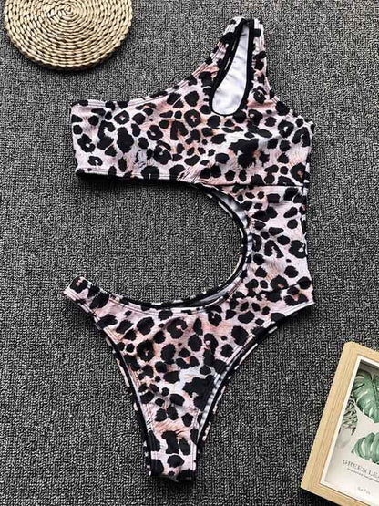 Hollow One Shoulder One Piece Swimsuit