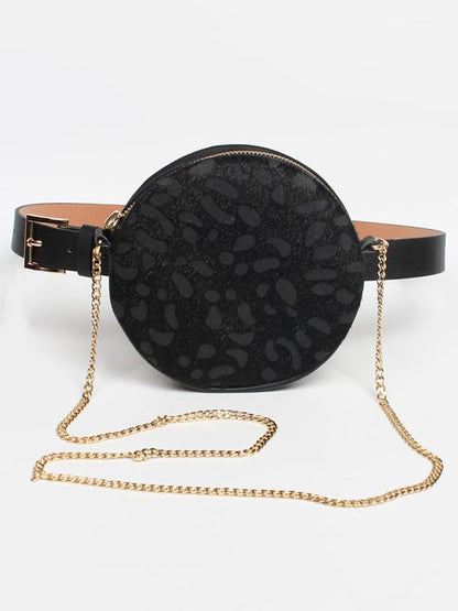 Leopard Circle Belt With Bag