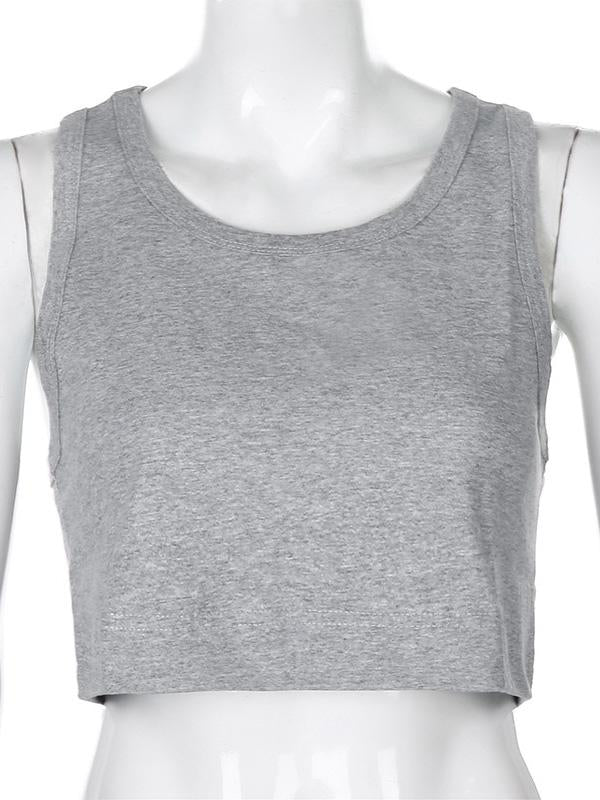 Casual Loose Solid Color Sports Tanks