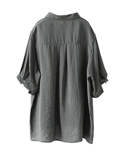 Original Ethnic Printed Lapel Shirt Blouse Tops