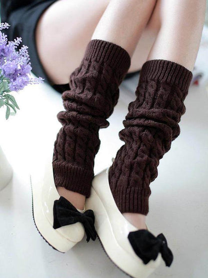 Solid Thick Knitting Leg Warmer Accessories