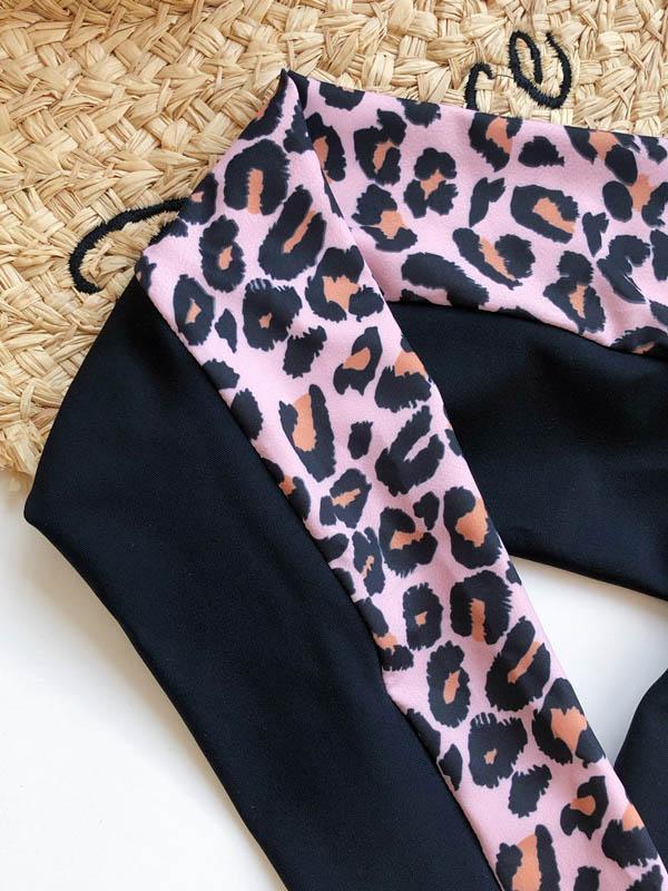 Leopard-Print Zipper Long Sleeves Wetsuit