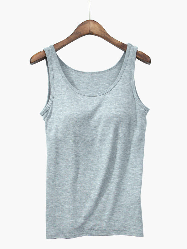 6 Colors Solid Color Spaghetti-Neck Bra Vest Top