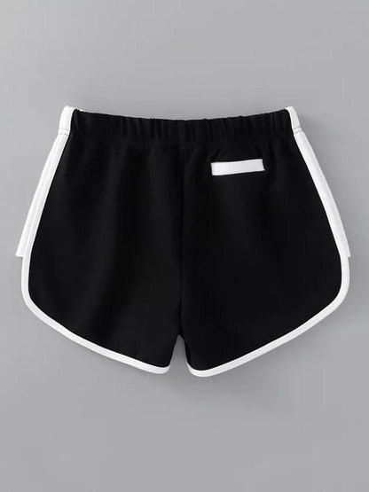 Two Tone Contrast Trim Sport Shorts
