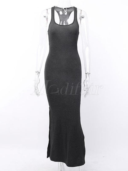 Split-side Bodycon Maxi Dress