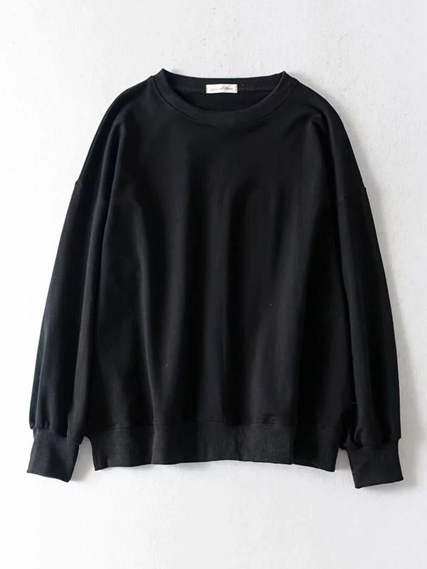 Fashion Casual Loose Solid Sweat Shirts