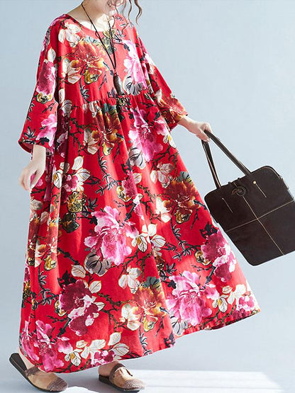 National Style Colorful Cotton Long Dress