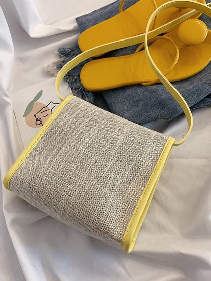 Linen Square One-shoulder Bag