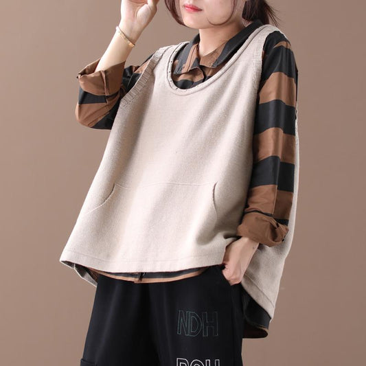 Buykud Front Pocket Pure Color Knitted Waistcoat