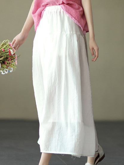 Casual Solid Color Empire A-Line Skirt