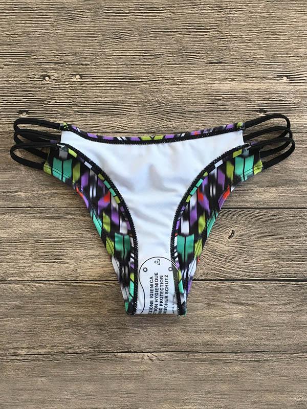 Printed Scrunch Lace Up Bikini Set