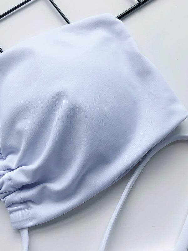 Plain Cross-Body One-Piece Swimsuit