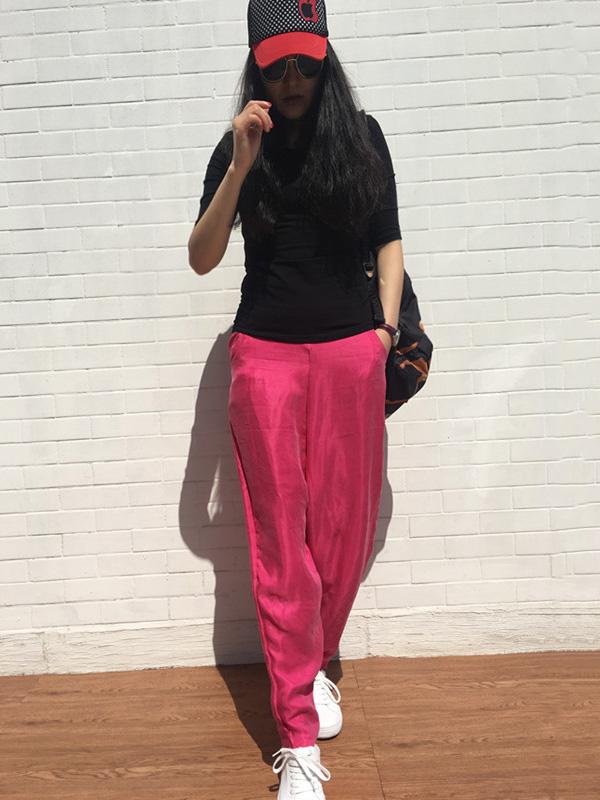 Loose Solid Color Casual Pants