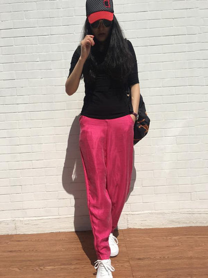 Loose Solid Color Casual Pants