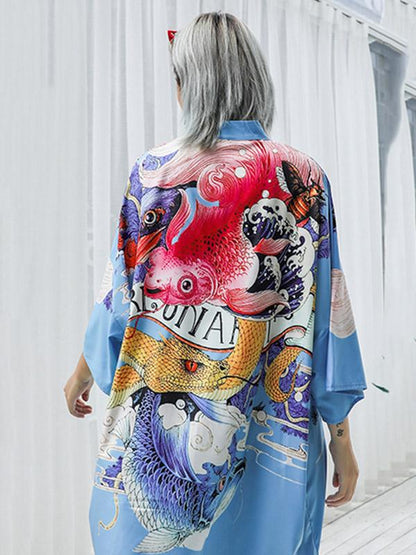 Vintage Loose Droplet-like Collar Printed Mini Dress
