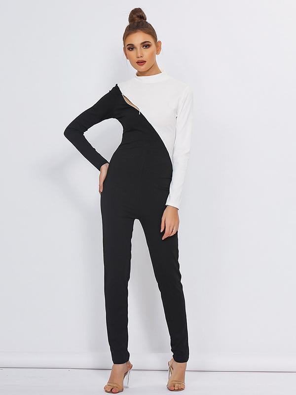 Fashion Color-Block Yoga Jumpsuits