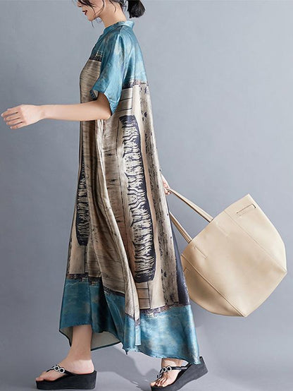 Casual Retro Cropped  Loose Long Dress